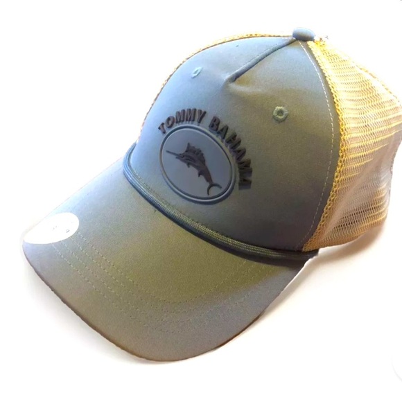 NEW - Tommy Bahama BLUE Mesh Rope Hat - Adjustable - Trucker- Fishing - Golf - Picture 1 of 5